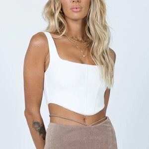 Women’s Princess Polly White Kaeshia Rib Bustier White Top size 2